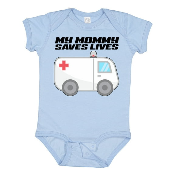Inktastic My Mommy Saves Lives Ambulance Boys or Girls Baby Bodysuit