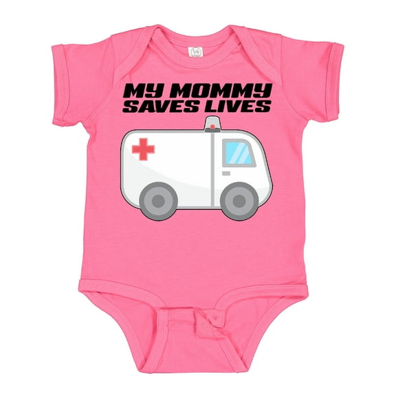 Inktastic My Mommy Saves Lives Ambulance Boys or Girls Baby Bodysuit