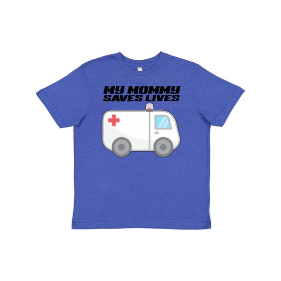 Inktastic My Mommy Saves Lives- Ambulance Youth T-Shirt