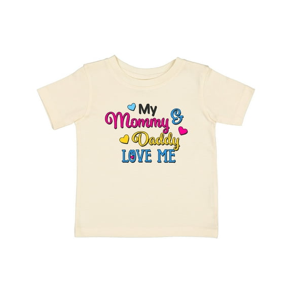 Inktastic My Mommy and Daddy Love Me with Hearts Boys or Girls Baby T-Shirt