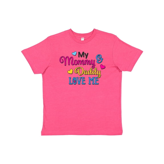 Inktastic My Mommy and Daddy Love Me with Hearts Youth T-Shirt