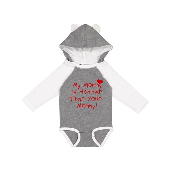 Inktastic My Mommy is Hotter Than Your Mommy Boys or Girls Long Sleeve Baby Bodysuit