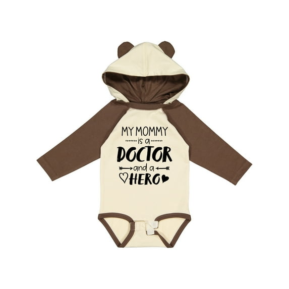 Inktastic My Mommy is a Doctor and a Hero Boys or Girls Long Sleeve Baby Bodysuit