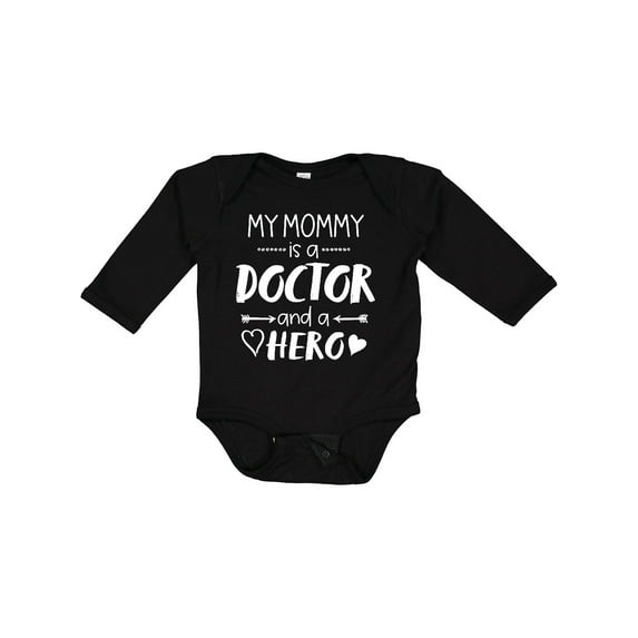 Inktastic My Mommy is a Doctor and a Hero Boys or Girls Long Sleeve Baby Bodysuit