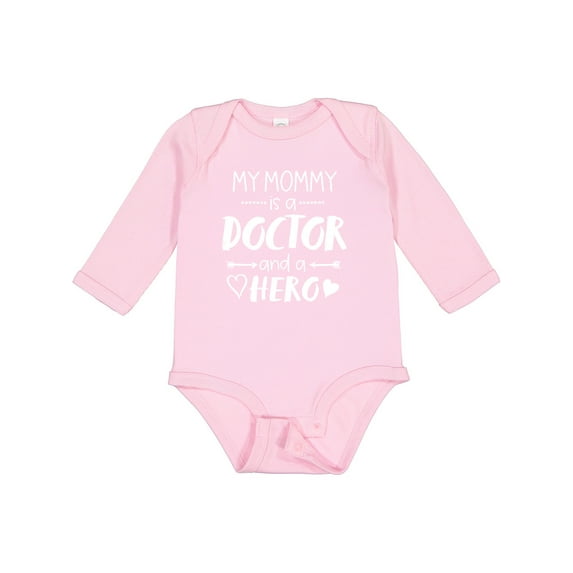 Inktastic My Mommy is a Doctor and a Hero Boys or Girls Long Sleeve Baby Bodysuit