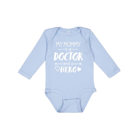 Inktastic My Mommy is a Doctor and a Hero Boys or Girls Long Sleeve Baby Bodysuit