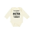 thumbnail image 1 of Inktastic My Mommy is a Doctor and a Hero Boys or Girls Long Sleeve Baby Bodysuit, 1 of 5