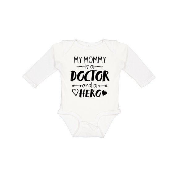 Inktastic My Mommy is a Doctor and a Hero Boys or Girls Long Sleeve Baby Bodysuit