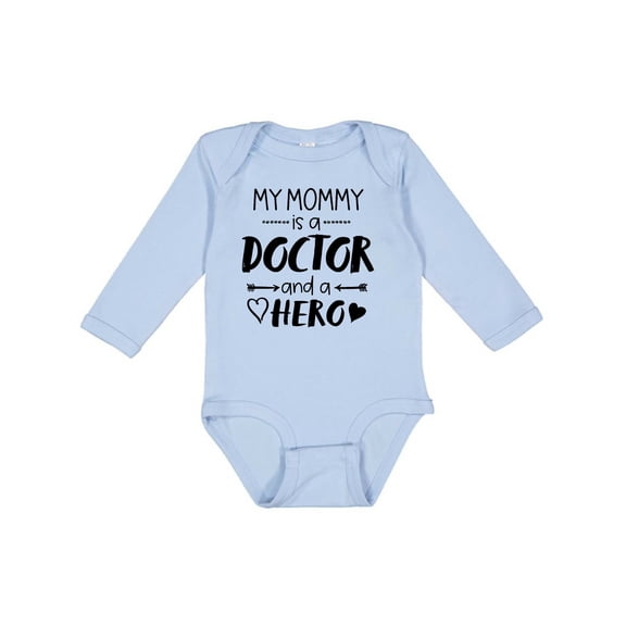 Inktastic My Mommy is a Doctor and a Hero Boys or Girls Long Sleeve Baby Bodysuit