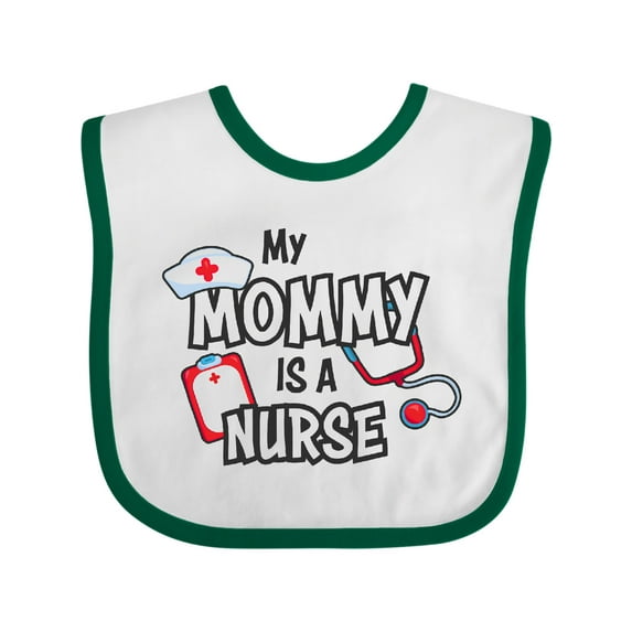 Inktastic My Mommy is a Nurse Boys or Girls Baby Bib