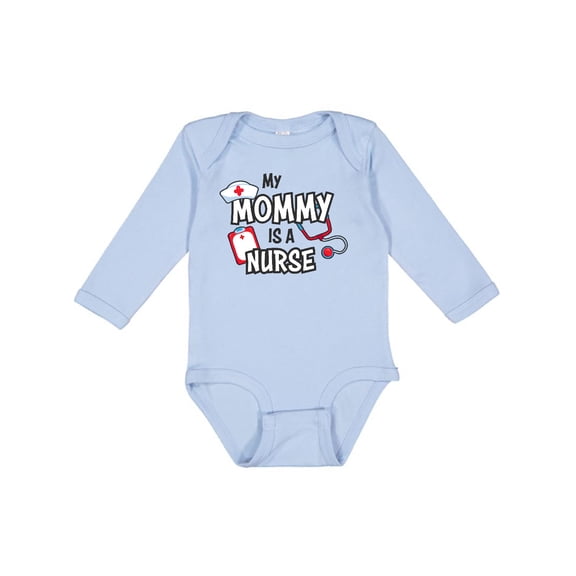 Inktastic My Mommy is a Nurse Boys or Girls Long Sleeve Baby Bodysuit