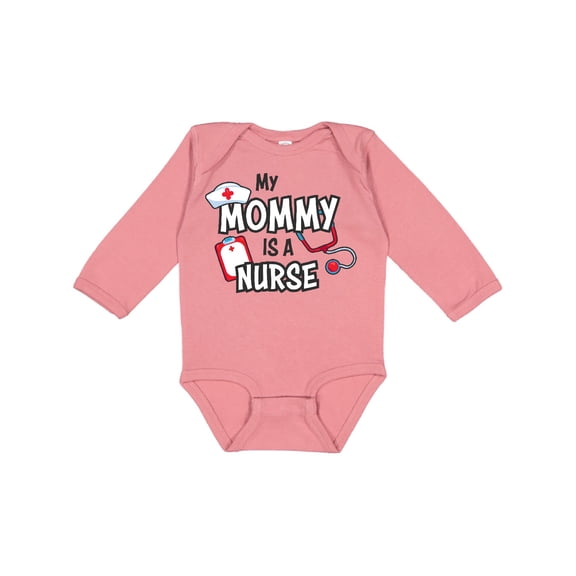 Inktastic My Mommy is a Nurse Boys or Girls Long Sleeve Baby Bodysuit