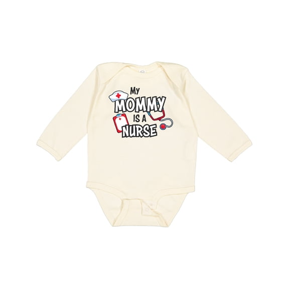 Inktastic My Mommy is a Nurse Boys or Girls Long Sleeve Baby Bodysuit