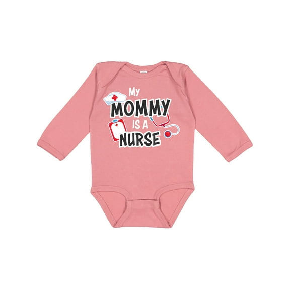 Inktastic My Mommy is a Nurse Boys or Girls Long Sleeve Baby Bodysuit