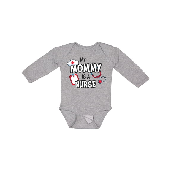 Inktastic My Mommy is a Nurse Boys or Girls Long Sleeve Baby Bodysuit