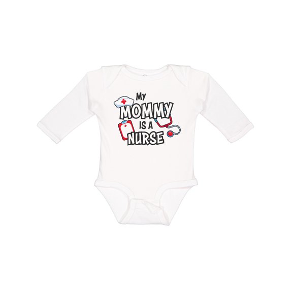 Inktastic My Mommy is a Nurse Boys or Girls Long Sleeve Baby Bodysuit