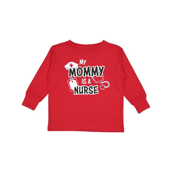 Inktastic My Mommy is a Nurse Boys or Girls Long Sleeve Toddler T-Shirt