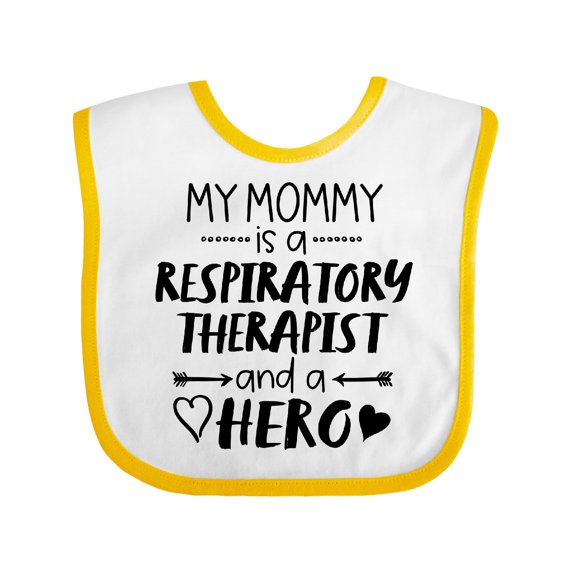 Inktastic My Mommy is a Respiratory Therapist and a Hero Boys or Girls Baby Bib