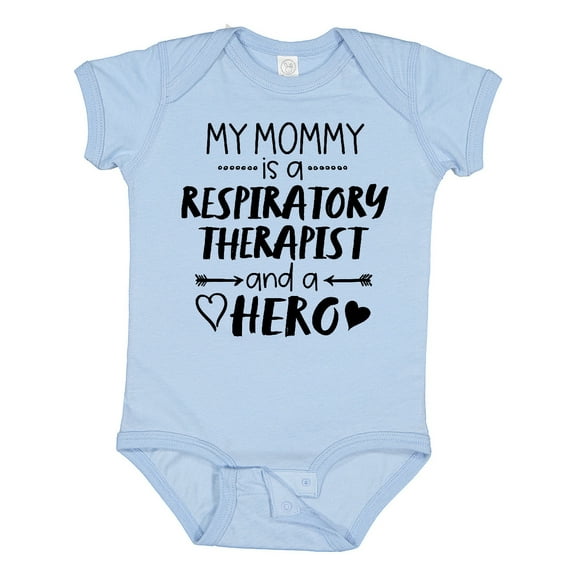 Inktastic My Mommy is a Respiratory Therapist and a Hero Boys or Girls Baby Bodysuit