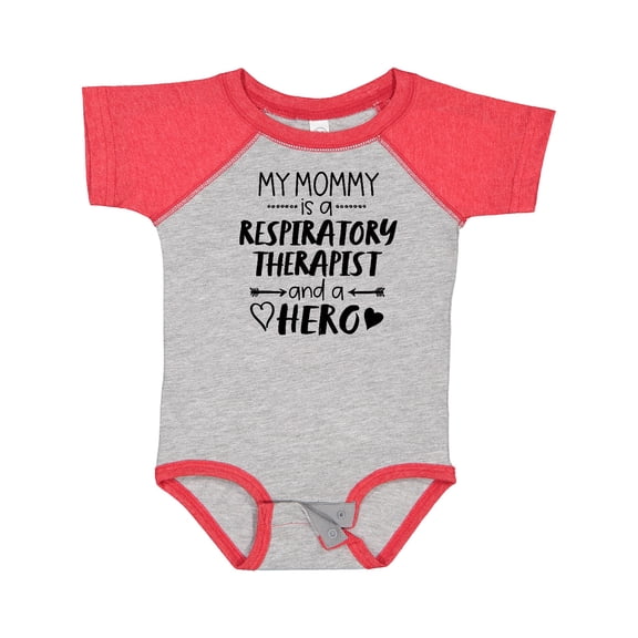 Inktastic My Mommy is a Respiratory Therapist and a Hero Boys or Girls Baby Bodysuit
