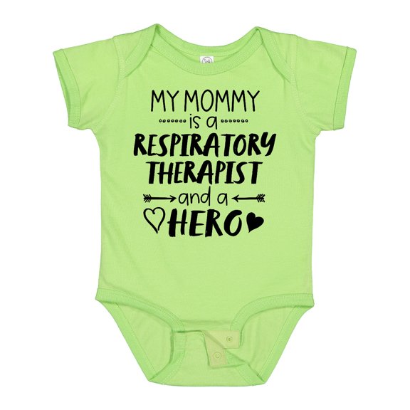 Inktastic My Mommy is a Respiratory Therapist and a Hero Boys or Girls Baby Bodysuit