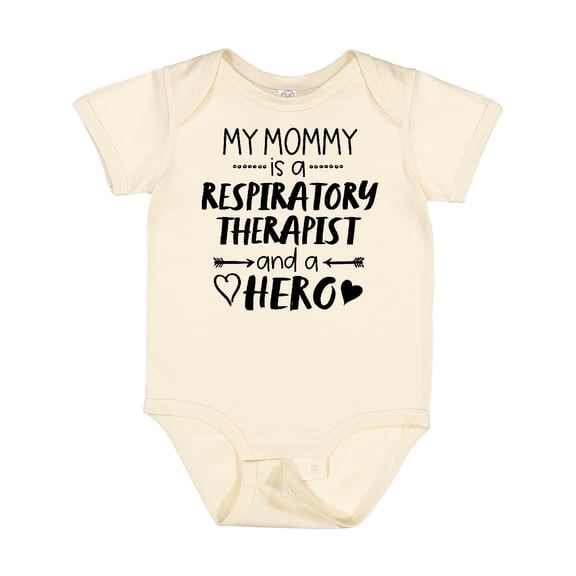 Inktastic My Mommy is a Respiratory Therapist and a Hero Boys or Girls Baby Bodysuit