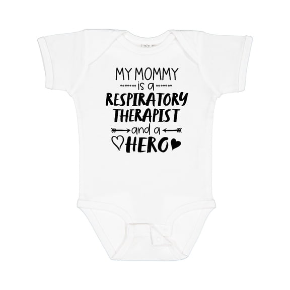 Inktastic My Mommy is a Respiratory Therapist and a Hero Boys or Girls Baby Bodysuit