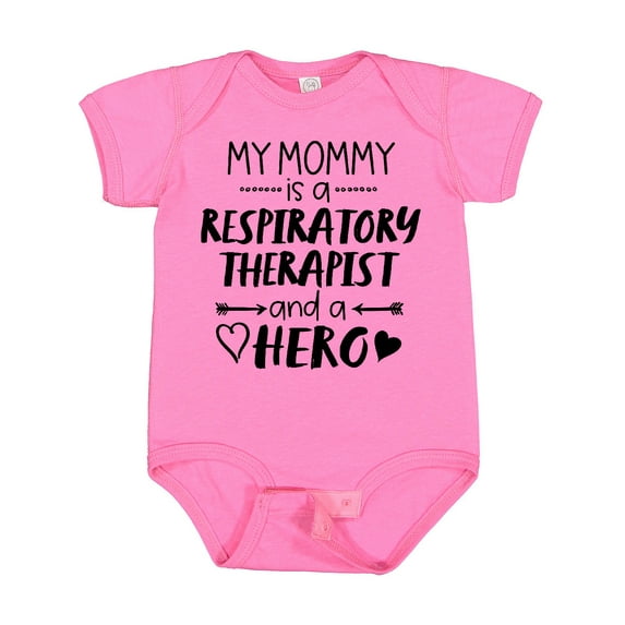 Inktastic My Mommy is a Respiratory Therapist and a Hero Boys or Girls Baby Bodysuit