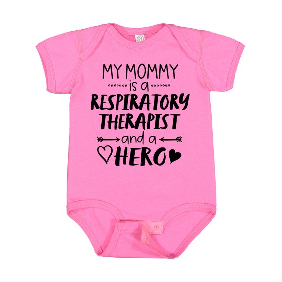 Inktastic My Mommy is a Respiratory Therapist and a Hero Boys or Girls Baby Bodysuit