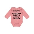 thumbnail image 1 of Inktastic My Mommy is a Respiratory Therapist and a Hero Boys or Girls Long Sleeve Baby Bodysuit, 1 of 5