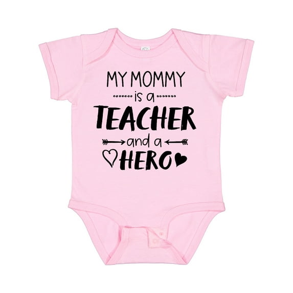 Inktastic My Mommy is a Teacher and a Hero Boys or Girls Baby Bodysuit
