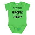 thumbnail image 1 of Inktastic My Mommy is a Teacher and a Hero Boys or Girls Baby Bodysuit, 1 of 5