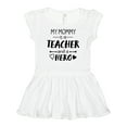 thumbnail image 1 of Inktastic My Mommy is a Teacher and a Hero Girls Baby Dress, 1 of 5