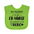 thumbnail image 1 of Inktastic My Mommy is an Er Nurse and a Hero Boys or Girls Baby Bib, 1 of 4
