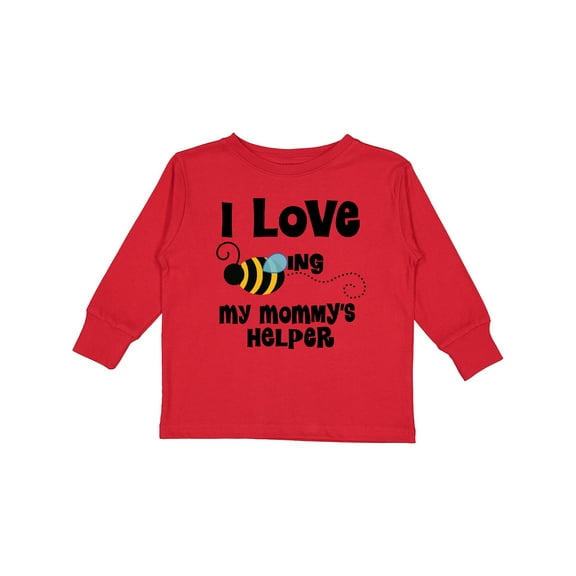 Inktastic My Mommy's Helper Little Bee Kids Boys or Girls Long Sleeve Toddler T-Shirt