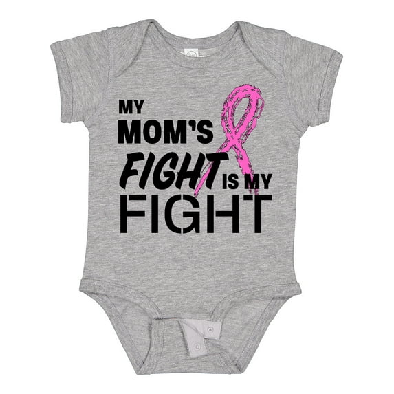 Inktastic My Moms Fight is My Fight- Breast Cancer Awareness Boys or Girls Baby Bodysuit