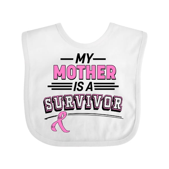 Inktastic My Mother is a Survivor Breast Cancer Awareness Boys or Girls Baby Bib