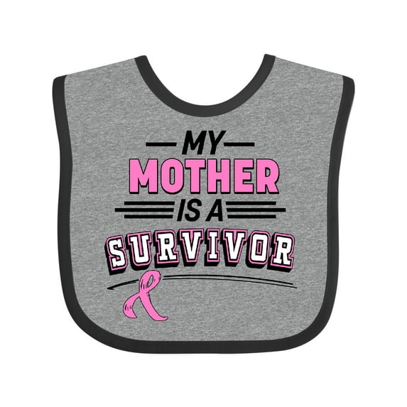 Inktastic My Mother is a Survivor Breast Cancer Awareness Boys or Girls Baby Bib