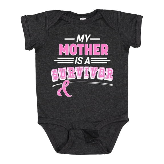 Inktastic My Mother is a Survivor Breast Cancer Awareness Boys or Girls Baby Bodysuit
