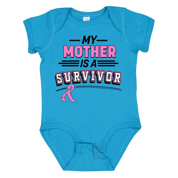 Inktastic My Mother is a Survivor Breast Cancer Awareness Boys or Girls Baby Bodysuit