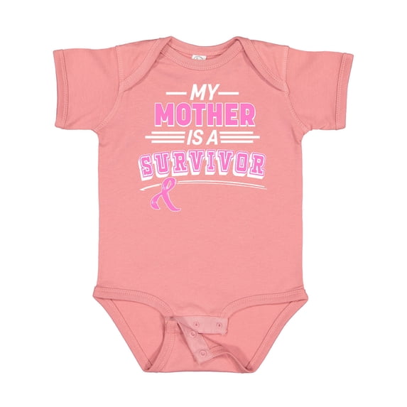 Inktastic My Mother is a Survivor Breast Cancer Awareness Boys or Girls Baby Bodysuit
