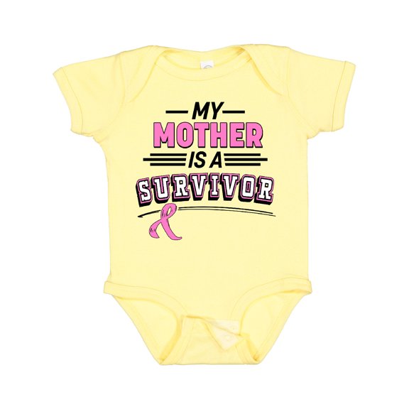 Inktastic My Mother is a Survivor Breast Cancer Awareness Boys or Girls Baby Bodysuit