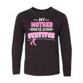 thumbnail image 1 of Inktastic My Mother is a Survivor Breast Cancer Awareness Long Sleeve Youth T-Shirt, 1 of 5