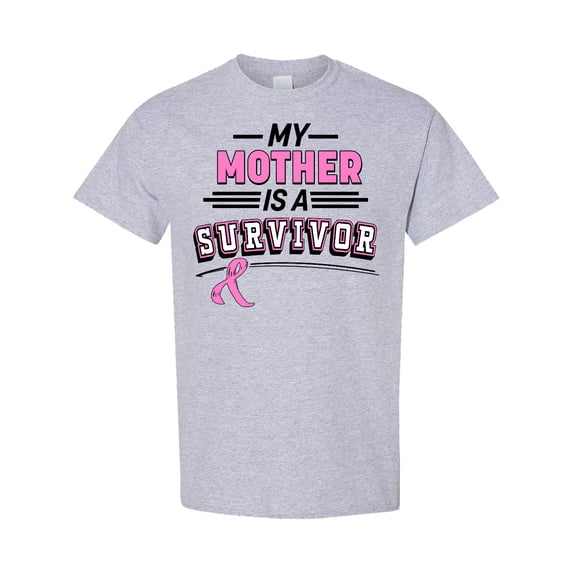 Inktastic My Mother is a Survivor Breast Cancer Awareness T-Shirt