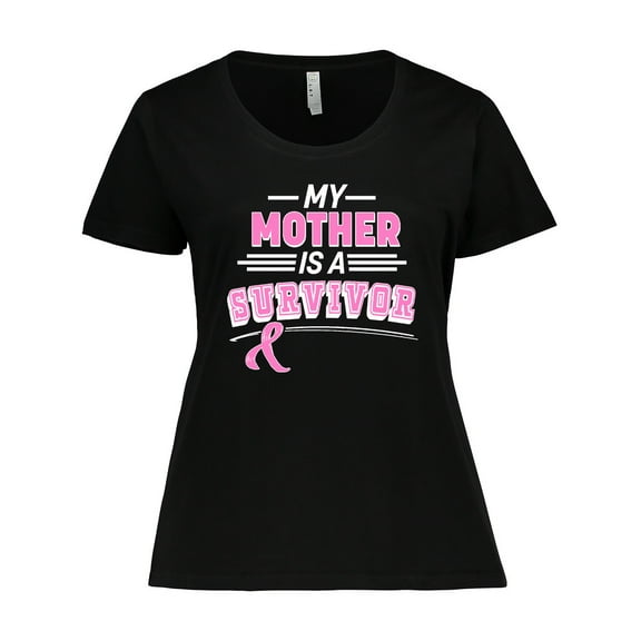 Inktastic My Mother is a Survivor Breast Cancer Awareness Women's Plus Size T-Shirt