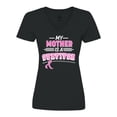 thumbnail image 1 of Inktastic My Mother is a Survivor Breast Cancer Awareness Women's V-Neck T-Shirt, 1 of 5