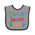 thumbnail image 1 of Inktastic My Nan Loves Me Boys or Girls Baby Bib, 1 of 4