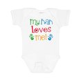 thumbnail image 1 of Inktastic My Nan Loves Me Boys or Girls Baby Bodysuit, 1 of 5
