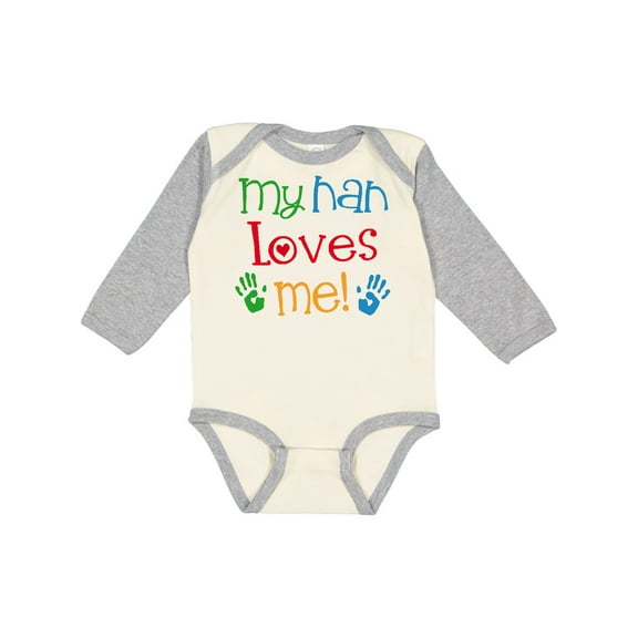 Inktastic My Nan Loves Me Boys or Girls Long Sleeve Baby Bodysuit