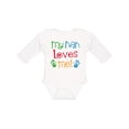 thumbnail image 1 of Inktastic My Nan Loves Me Boys or Girls Long Sleeve Baby Bodysuit, 1 of 5
